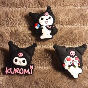 NEW Never Used Set Of 3  Kuromi Croc Charms /Jibbitz